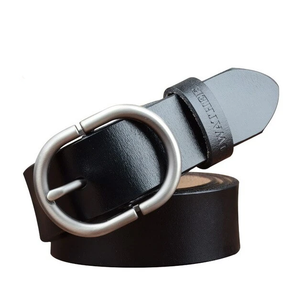 Men's Genuine Leather Plain Strap Alloy Pin Buckle Closure Belts