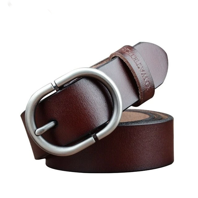 Men's Genuine Leather Plain Strap Alloy Pin Buckle Closure Belts