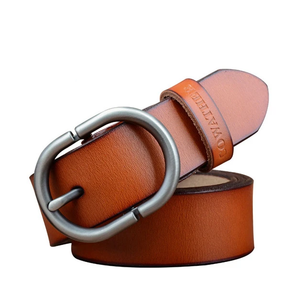 Men's Genuine Leather Plain Strap Alloy Pin Buckle Closure Belts