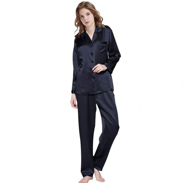 Women's Long Sleeve Button Down Shirt With Pant Pajama Set