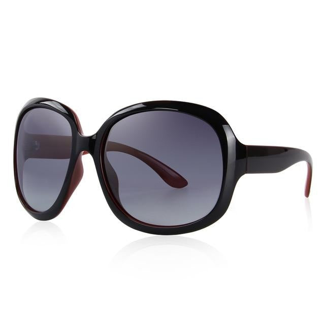 Women's Round Thin Frame Polarized Lens Oversized Sunglasses