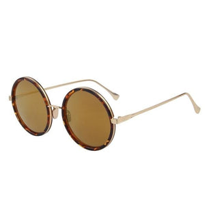 Women's Round Light Colorful Lens Thin Alloy Frame Sunglasses