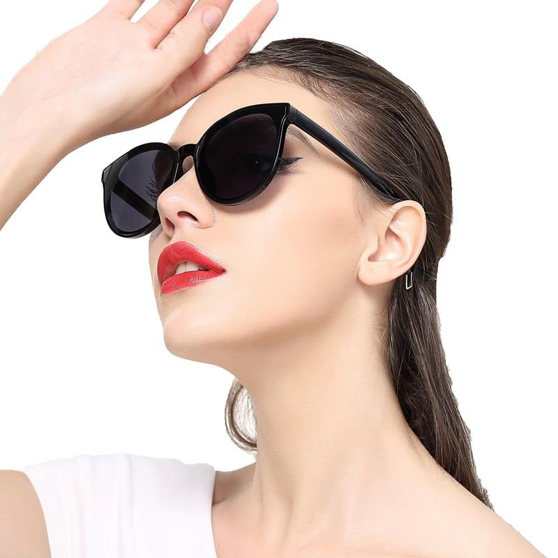 Women's Cat Eye Mirror Lens Thin Frame Polarized Sunglasses