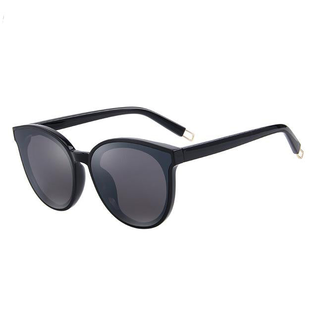 Women's Cat Eye Mirror Lens Thin Frame Polarized Sunglasses