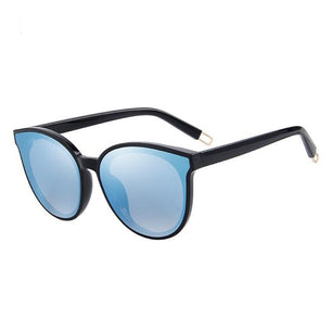 Women's Cat Eye Mirror Lens Thin Frame Polarized Sunglasses