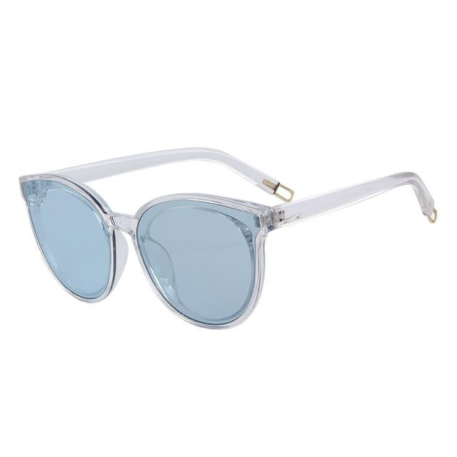 Women's Cat Eye Mirror Lens Thin Frame Polarized Sunglasses