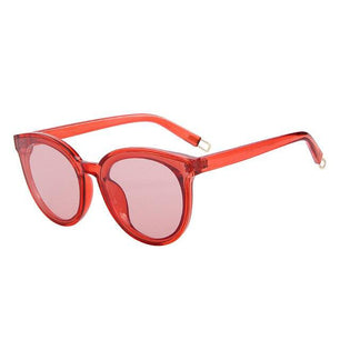 Women's Cat Eye Mirror Lens Thin Frame Polarized Sunglasses