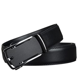 Men's Genuine Leather Plain Strap Alloy Pin Buckle Closure Belts