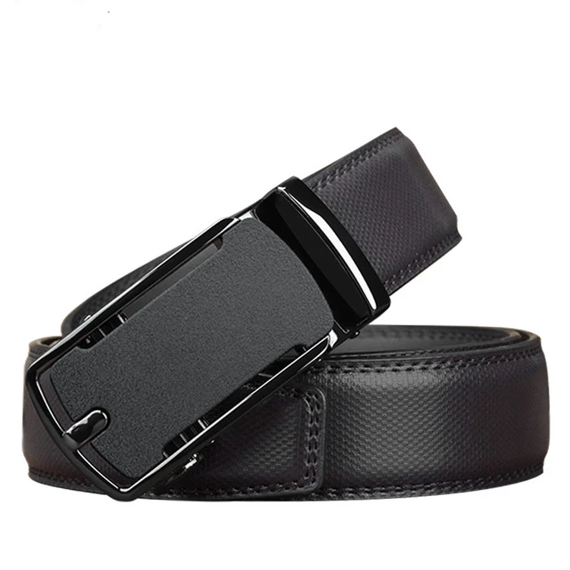 Men's Genuine Leather Plain Strap Alloy Pin Buckle Closure Belts