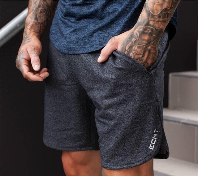 Men's Low Elastic Waist Plain Quick Dry With Pocket Workout Shorts