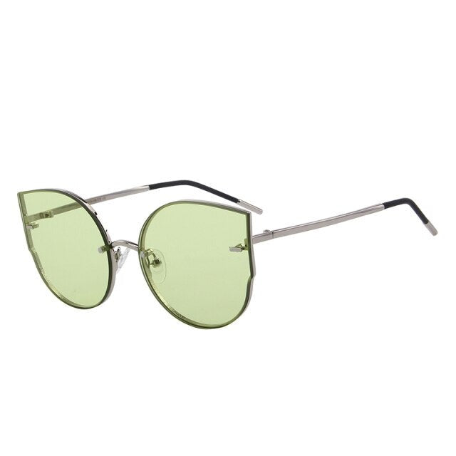 Women's Alloy Frame Cat Eye Designer Full Rim Sunglasses