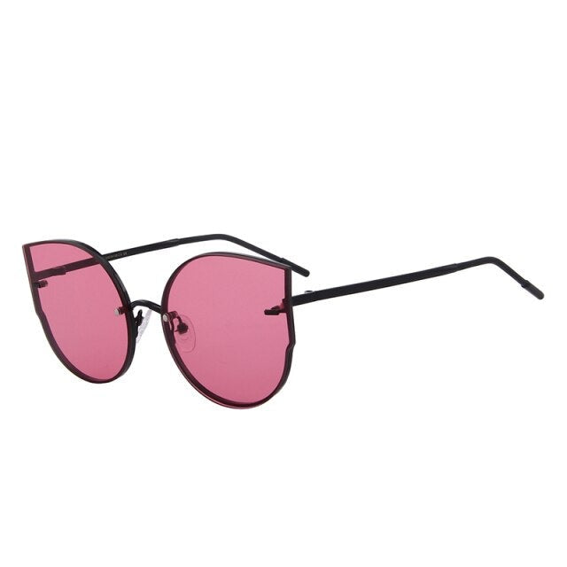 Women's Alloy Frame Cat Eye Designer Full Rim Sunglasses