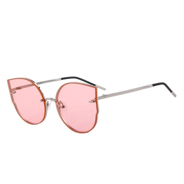 Women's Alloy Frame Cat Eye Designer Full Rim Sunglasses