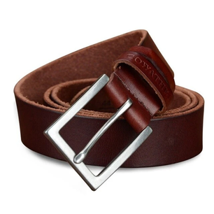 Men's Genuine Leather Plain Strap Alloy Pin Buckle Closure Belts