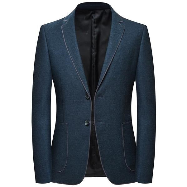 Men's Shawl Collar Long Sleeve Plain Single Breasted Pocket Blazers