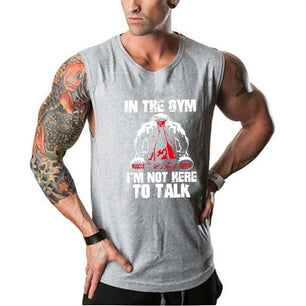 Men's Round Neck Sleeveless Letter Printed Stringer Vests