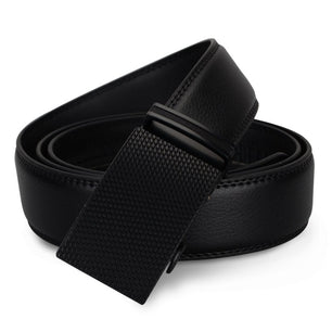 Men's Genuine Leather Plain Strap Alloy Automatic Buckle Belt