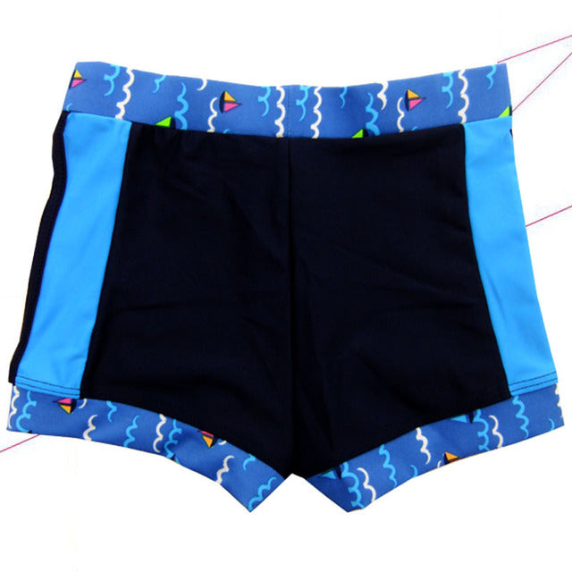 Kid's Low Elastic Waist Plain Quick-Dry Compression Swimwear Shorts