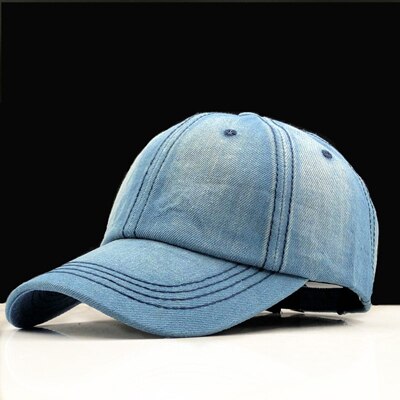 Women's Cloth Plain Back Adjusted-Straps Closure Denim Hats