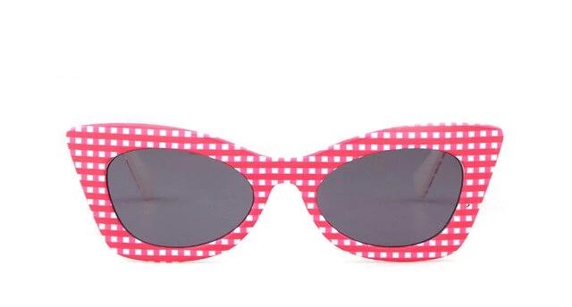 Kid's Cat Eye Light Colorful Mirror Lens Thin Print Frame Sunglasses