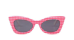 Kid's Cat Eye Light Colorful Mirror Lens Thin Print Frame Sunglasses