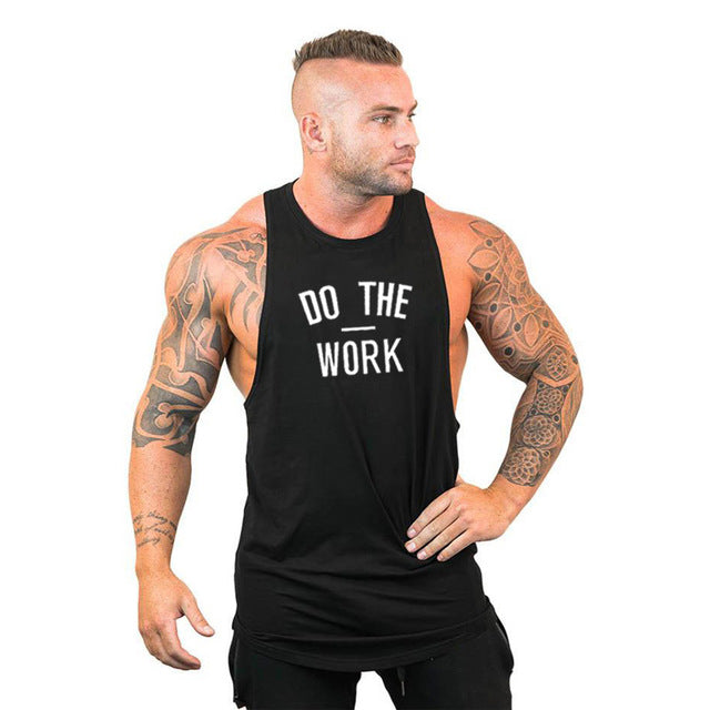 Men's Round Neck Sleeveless Letter Printed Sportswear Stringer Vests