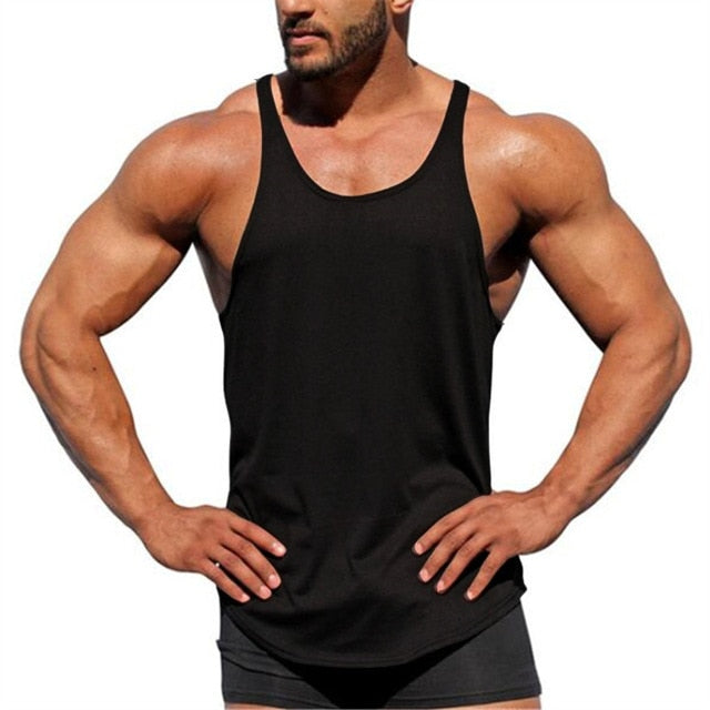 Men's Round Neck Sleeveless Letter Printed Sportswear Stringer Vests