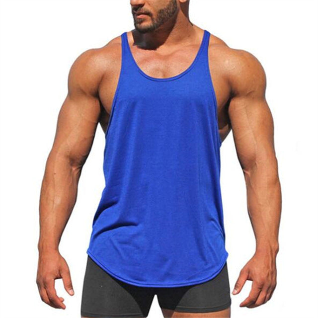 Men's Round Neck Sleeveless Letter Printed Sportswear Stringer Vests