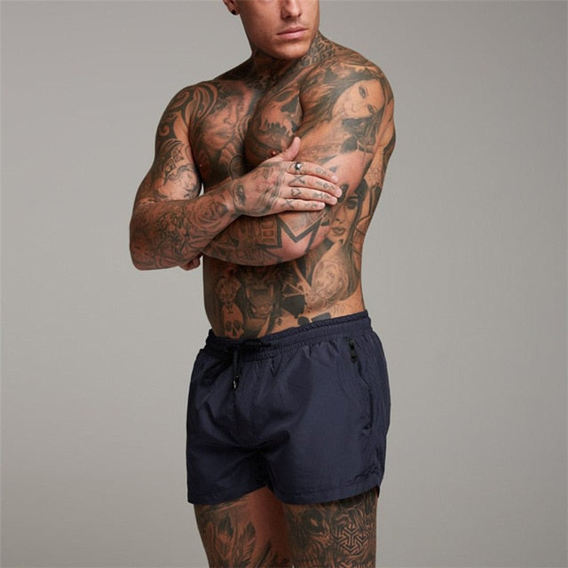 Men's Low Drawstring Waist Plain With Side Pocket Sportswear Shorts