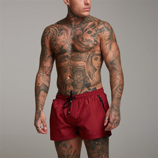 Men's Low Drawstring Waist Plain With Side Pocket Sportswear Shorts