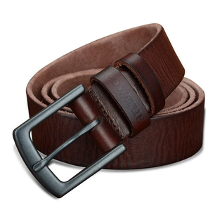 Men's Genuine Leather Strap Alloy Pin Buckle Closure Belts